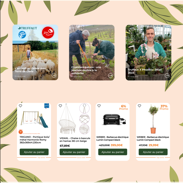 Wireframes de la nouvelle structure de la page d'accueil