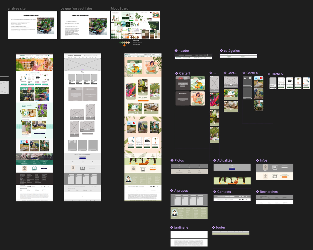 Maquette UI finale avec palette de couleurs chaleureuses