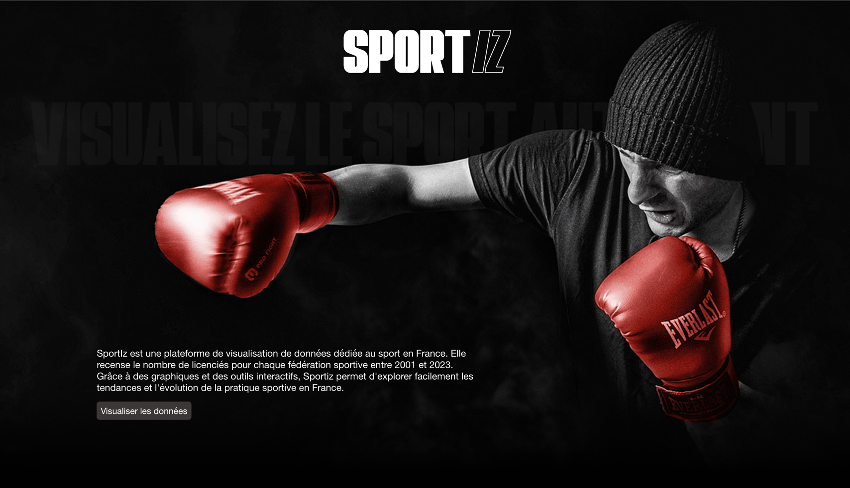 Maquette de présentation du projet Sportiz