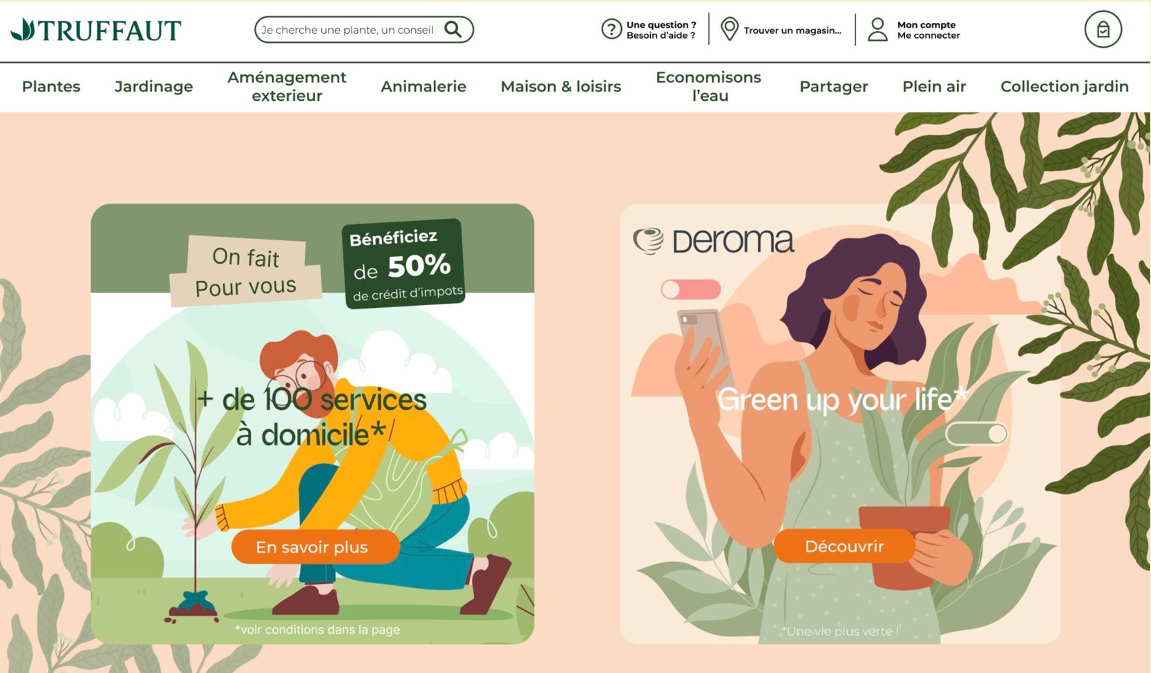 Aperçu de la maquette de refonte du site Truffaut